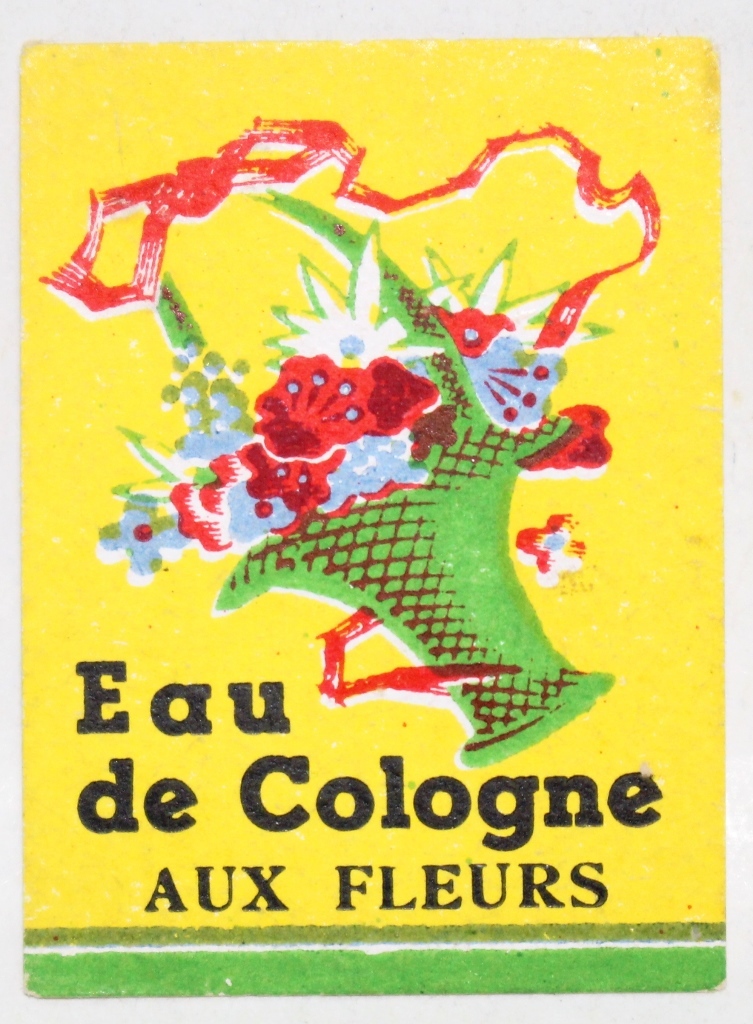  France antique perfume label Eau de Cologne AUX FLEURS 1900 year 
