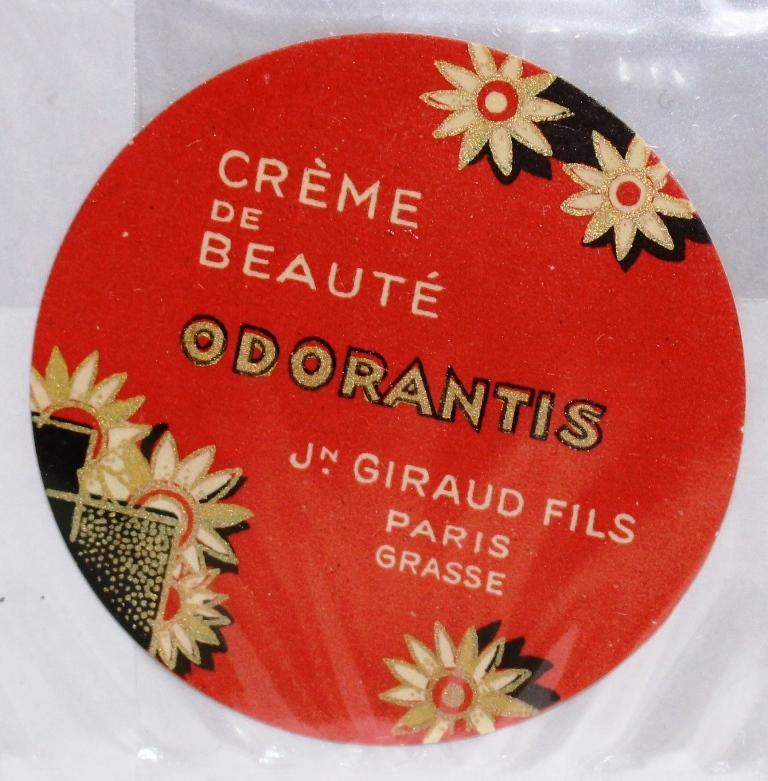 Франция антикварная парфюмерная этикетка Creme de Beaute Odorantis 1900-1950