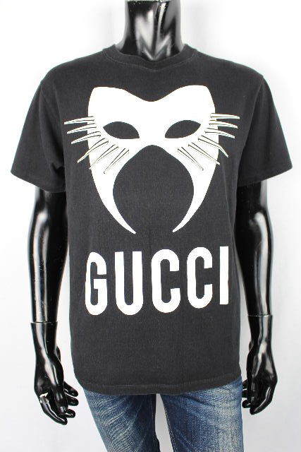 1208 グッチ GUCCI ビッグ ロゴ オーバーサイズ Tシャツ ブラック 黒