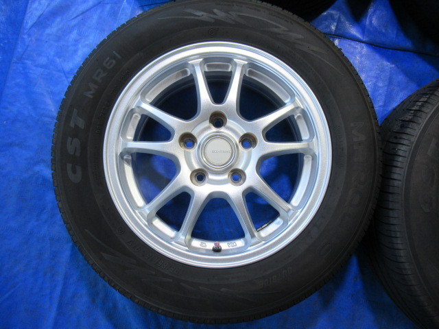 激安即決！美品 ECOFORME 15-6J 5H/114.3 ET53 + 195/65R15 中古4本！プレマシー ストリーム ノア ヴォクシー ステップワゴン T005770の画像5