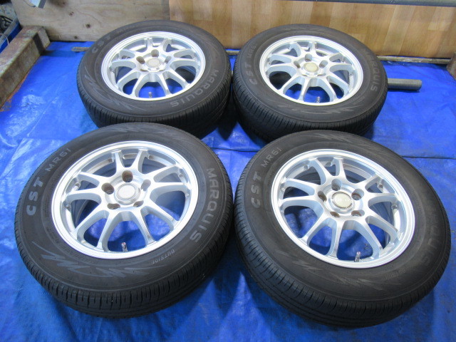 激安即決！美品 ECOFORME 15-6J 5H/114.3 ET53 + 195/65R15 中古4本！プレマシー ストリーム ノア ヴォクシー ステップワゴン T005770の画像2