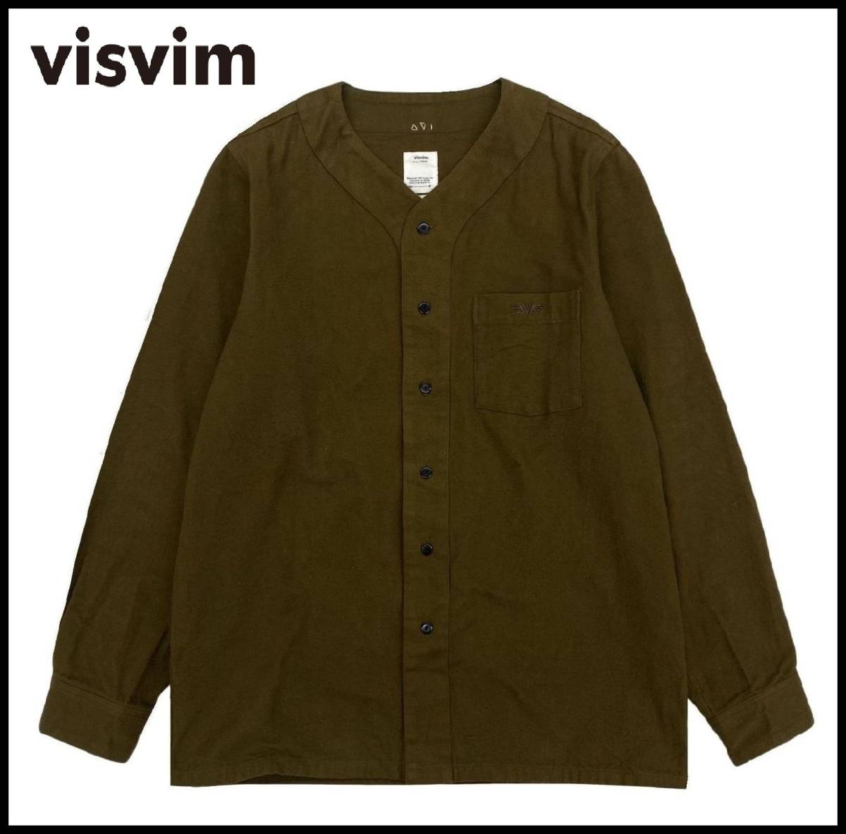 visvim ビズビム19AW FREE EDGE L/S SHIRT BASEBALL COLLAR GIZA ロゴ