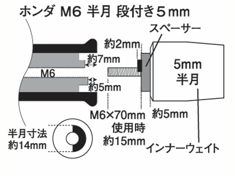 ポッシュフェイス 031979-31-10 ウルトラヘビーバーエンド タイプ1(マットカラー) マットブルー M6 ホンダ/スズキ用_画像5