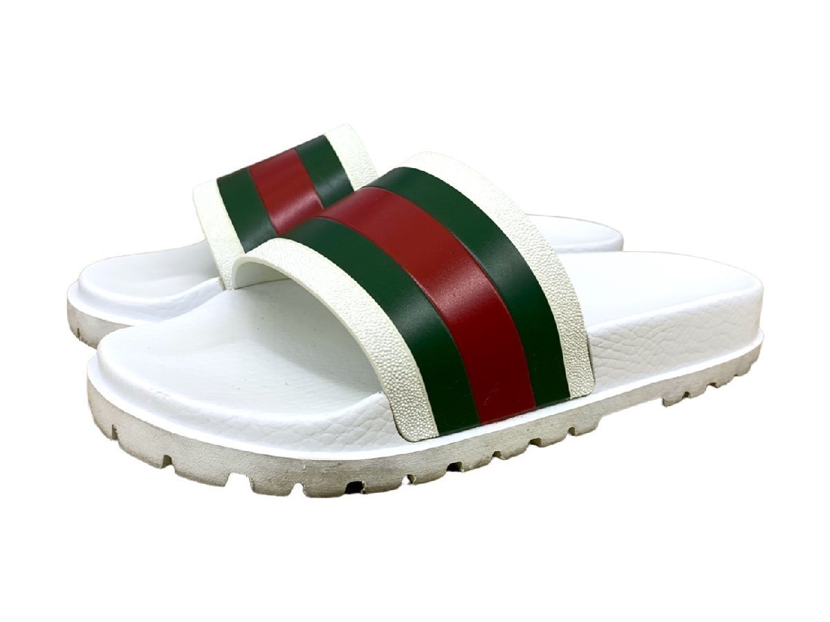 GUCCI (グッチ) ウェブ スライド サンダル ラバー フラット シェリー