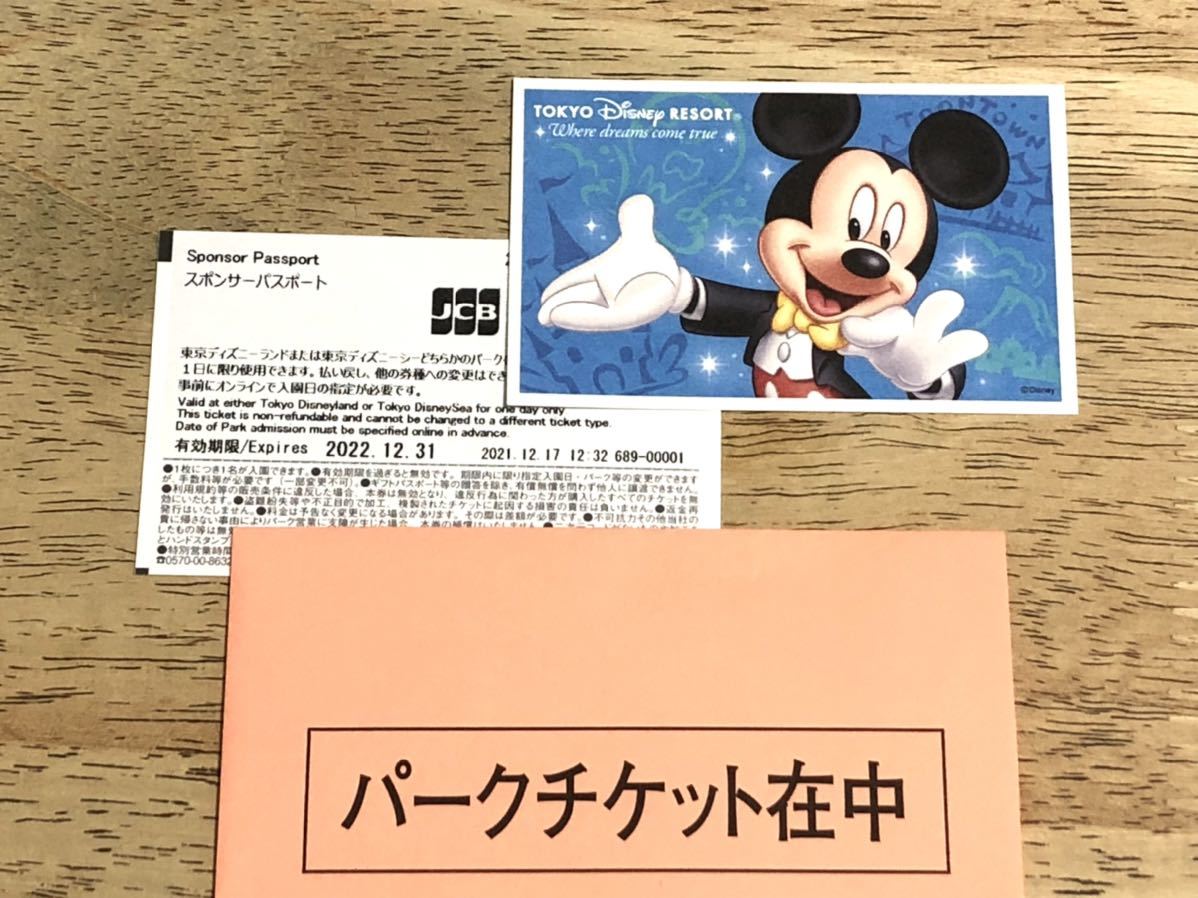 東京ディズニーリゾート 1デーパスポート２枚 ディズニーランド ディズニーシー ペアチケット_画像1