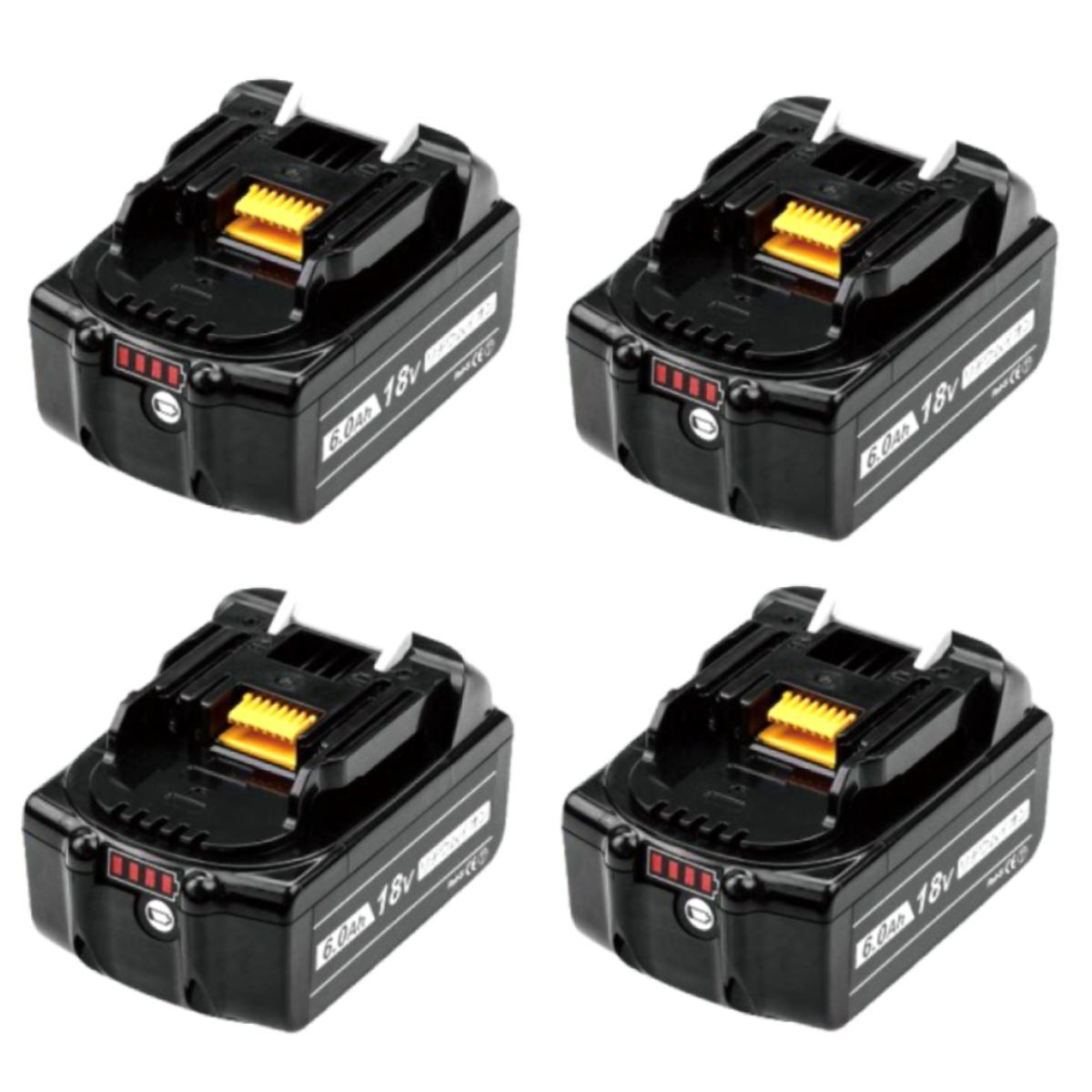 SQ211 マキタ BL1860B 18v 6000mAh 4個セット LED残量表示付き 互換
