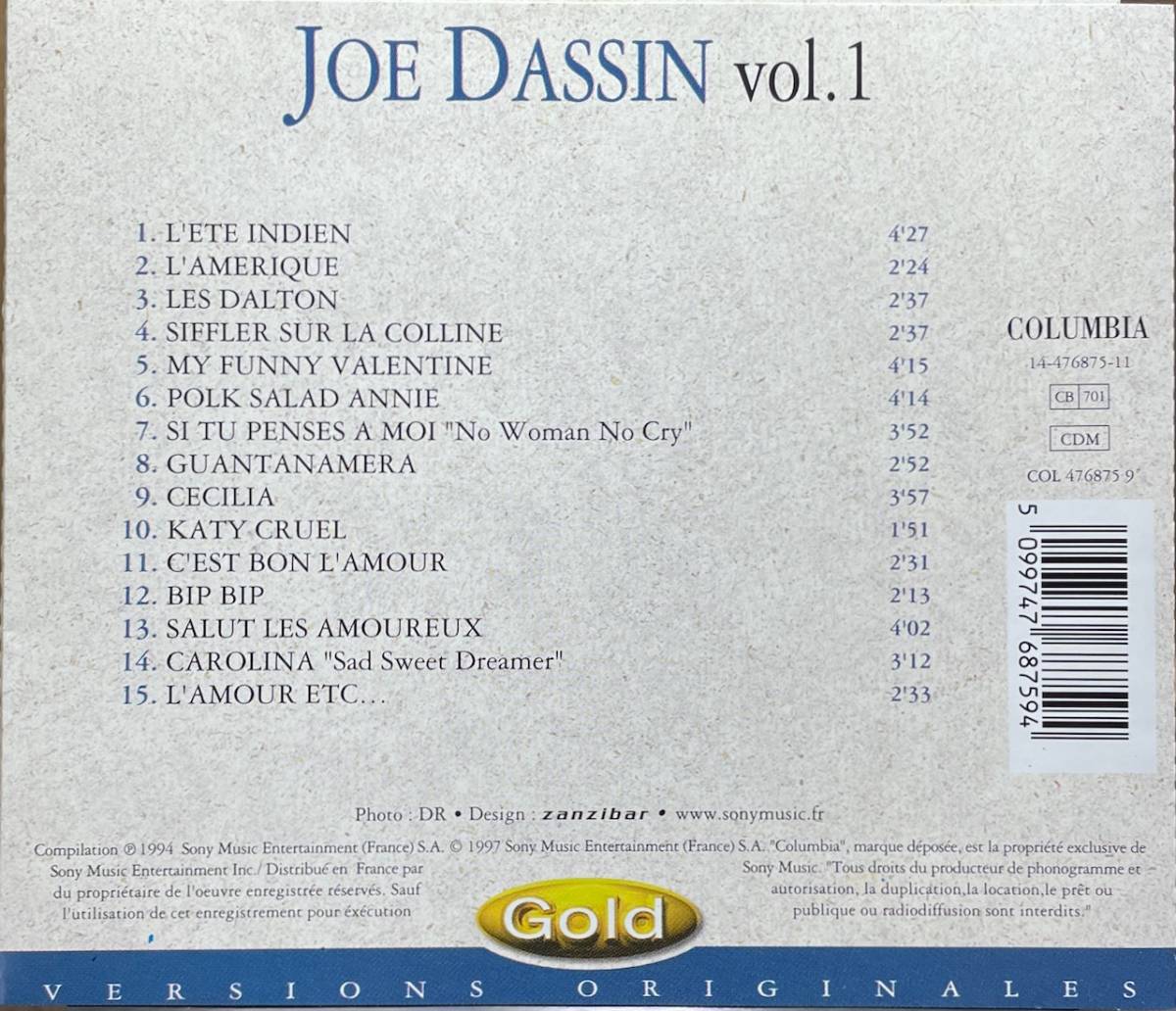 (C30H)☆フレンチポップ,シャンソン/ジョー・ダッサン/Joe Dassin/Gold Vol.1☆_画像2