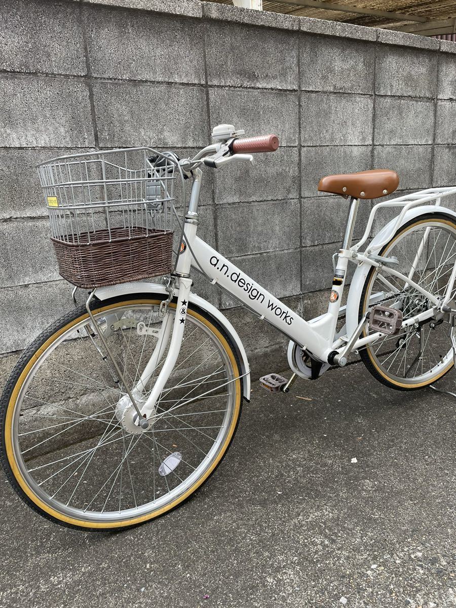 a.n.design works 子供用自転車 24インチ 白色 女子使用車