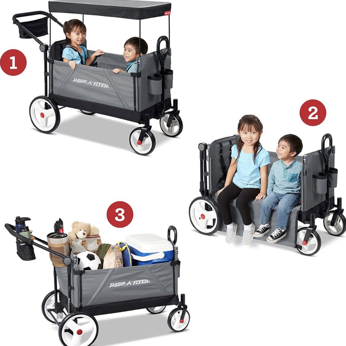 Radio flyer luxe wagon ラジオフライヤー キャリーワゴン ワゴン キャリーカート ベビーカー Stroller コールマンColemanの画像3