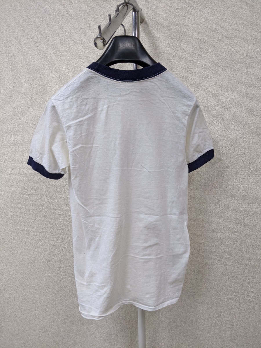 70S ビンテージ スヌーピー 半袖リンガーTシャツ メンズ M相当 紺白 102_画像2