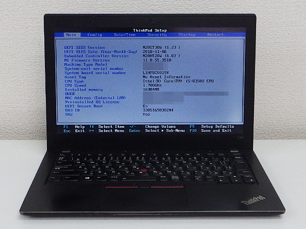 Lenovo ThinkPad X280 Core i5 8350U 1.70GHz 16GB ジャンク_画像1