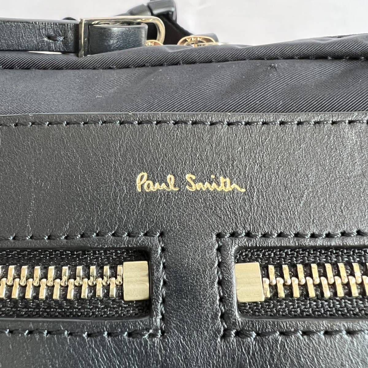 ポールスミス【極美品】Paul Smith ユーティリティポケット ボディバッグ ショルダーバッグ 黒 ナイロン レザー ビジネス 通勤 メンズ_画像7