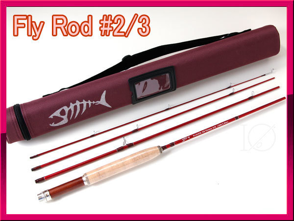 最高の品質 Rod Fly 赤色 レッド #2/3 フライロッド 【新品】 6.8ft ★★ コンパクトロッド フライロッド