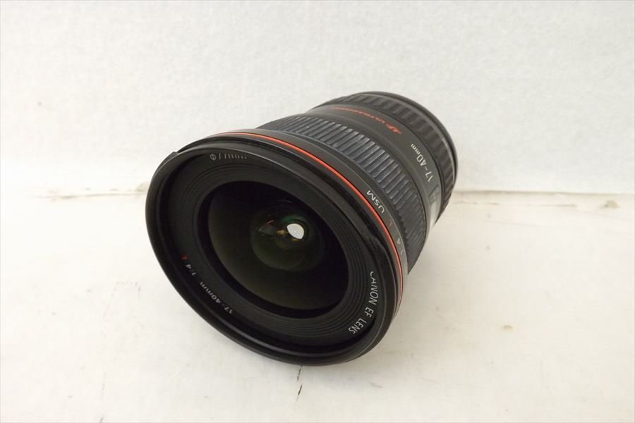 ▼ Canon キャノン EF レンズ 17-40mm 1:4 L 取扱説明書有り ソフトケース付き 現状品 中古 220805k4061_画像2