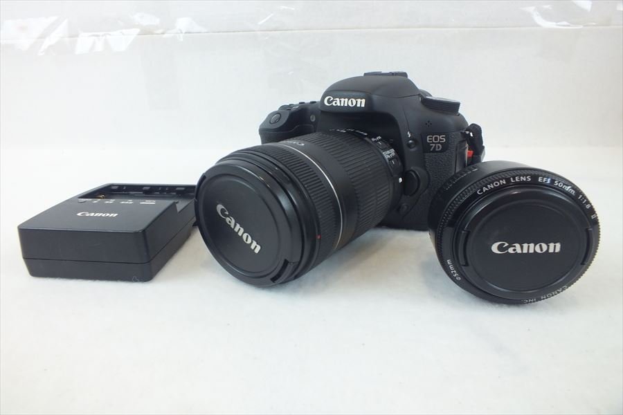 Canon キャノン EOS7D デジタル一眼レフ 50mm 1:1.8 II EF-S 18-135mm 1:3.5-5.6 IS 現状品