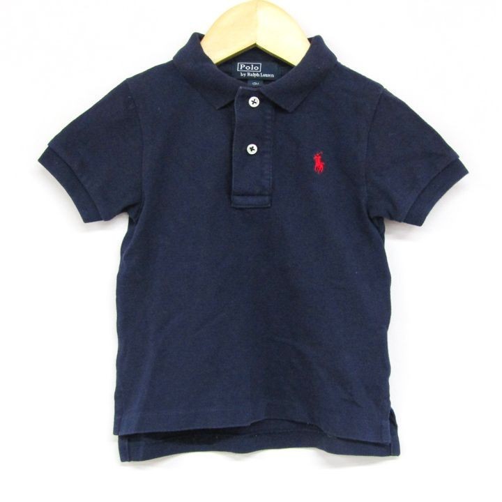  Polo Ralph Lauren polo-shirt with short sleeves Logo embroidery cut and sewn for boy 12M 80/48 size navy blue baby child clothes POLO Ralph Lauren