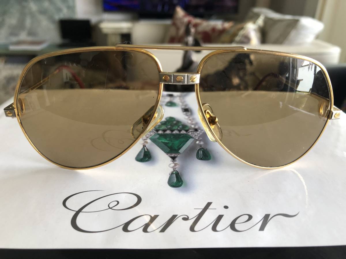 美品 Cartier/カルティエ トリニティ フルリム ゴールドフレーム