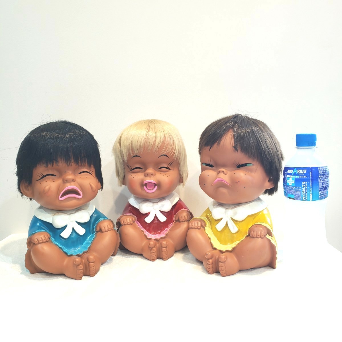 昭和レトロ 日本製 IWAI 岩井産業 泣き 笑い 怒り 人形 ソフビ人形 