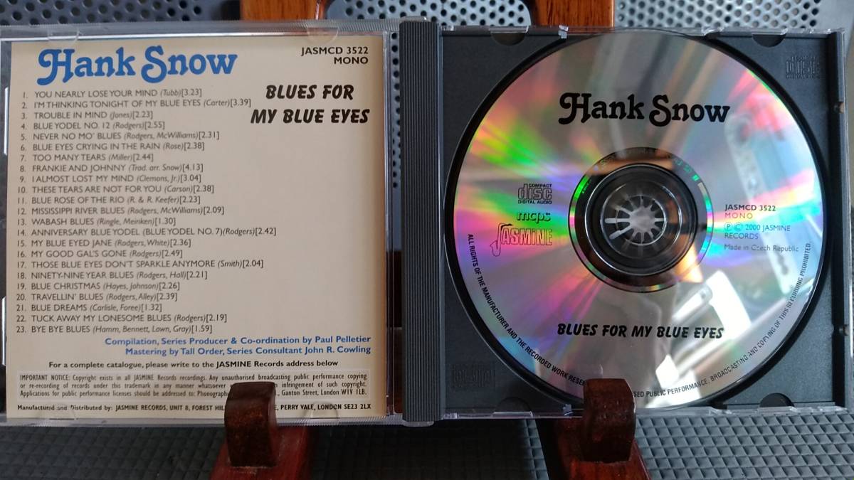 HANK　SNOW　BLUES　FOR　MY　BLUE　EYES　ハンク・スノウ　　輸入盤　全２３曲　英文解説_画像2