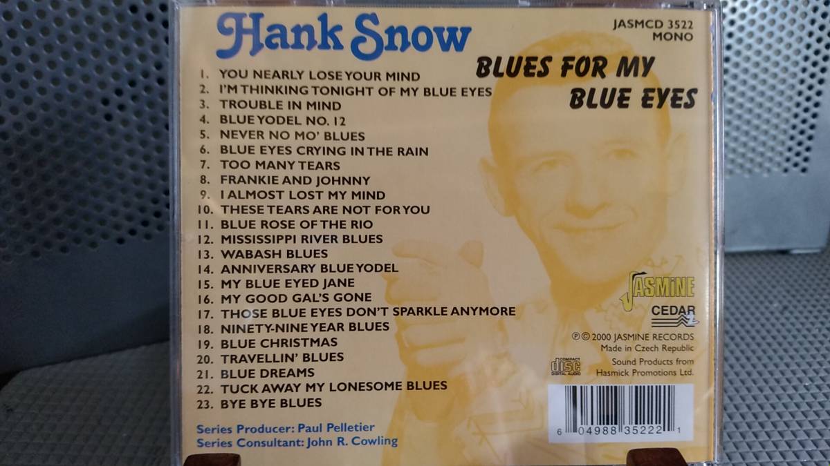 HANK　SNOW　BLUES　FOR　MY　BLUE　EYES　ハンク・スノウ　　輸入盤　全２３曲　英文解説_画像4