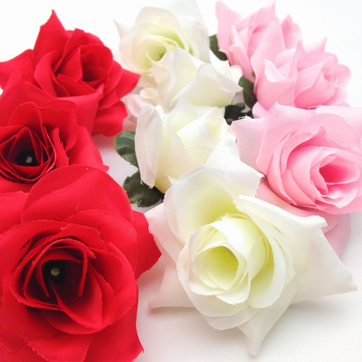 造花 バラ 花のみ 5センチ 10個 (レッド, ピンク, ホワイト)_画像2