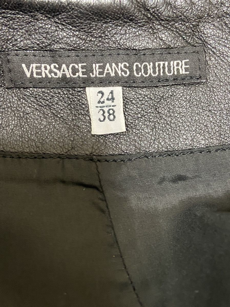 versach jeans couture ヴェルサーチジーンズレザースカート　ヴェルサーチェ_画像3