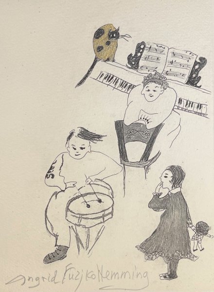 真作】偉才のピアニスト フジ子・ヘミング「夜のおけいこ」銅版画・ED