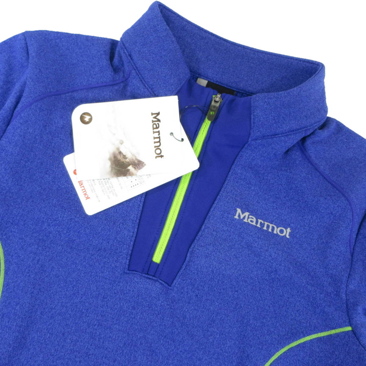  новый товар *Marmot* стрейч длинный рукав половина Zip рубашка женский S голубой * Marmot уличный обратная сторона ворсистый *J718