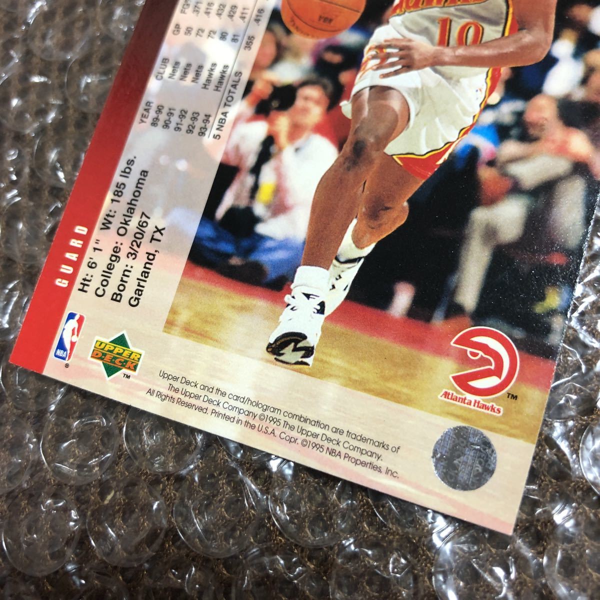 Upper Deck 1995 Basketball Card #321 Mookie Blaylock Hawks アッパーデッキ 1995 バスケットボールカード ムーキーブレイロックホーク_画像4