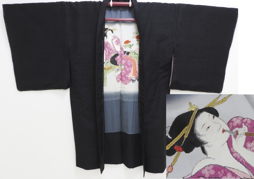 驚きの価格が実現! 浮世絵 Club藤☆黒羽織 ロング 素敵です(3184) 肩 ...