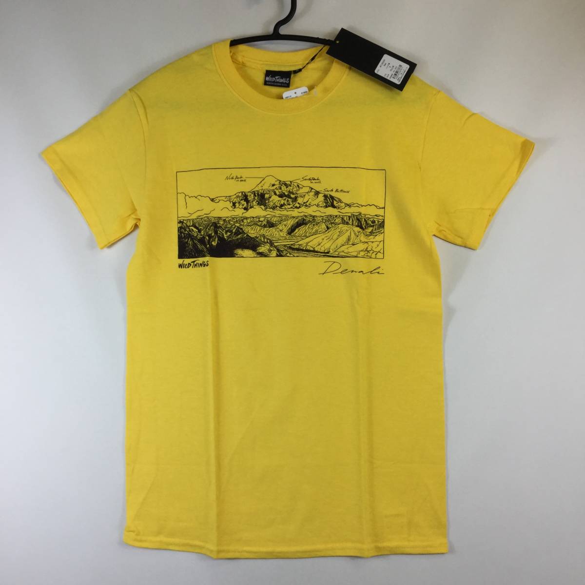 ワイルドシングス WILD THINGS メンズ アウトドア 半袖Tシャツ イエロー Sサイズ デナリ DENALI WT19032H