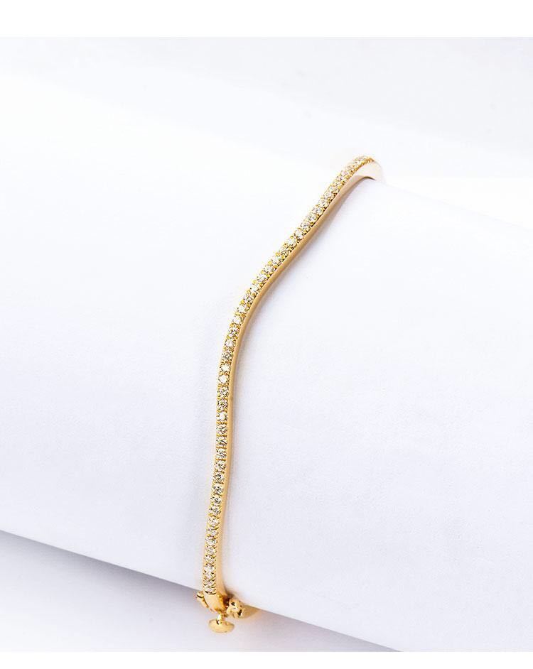 K18YG yellow gold / K18WG white gold / K18PG pink gold diamond bangle S character wave .. simple S bend 