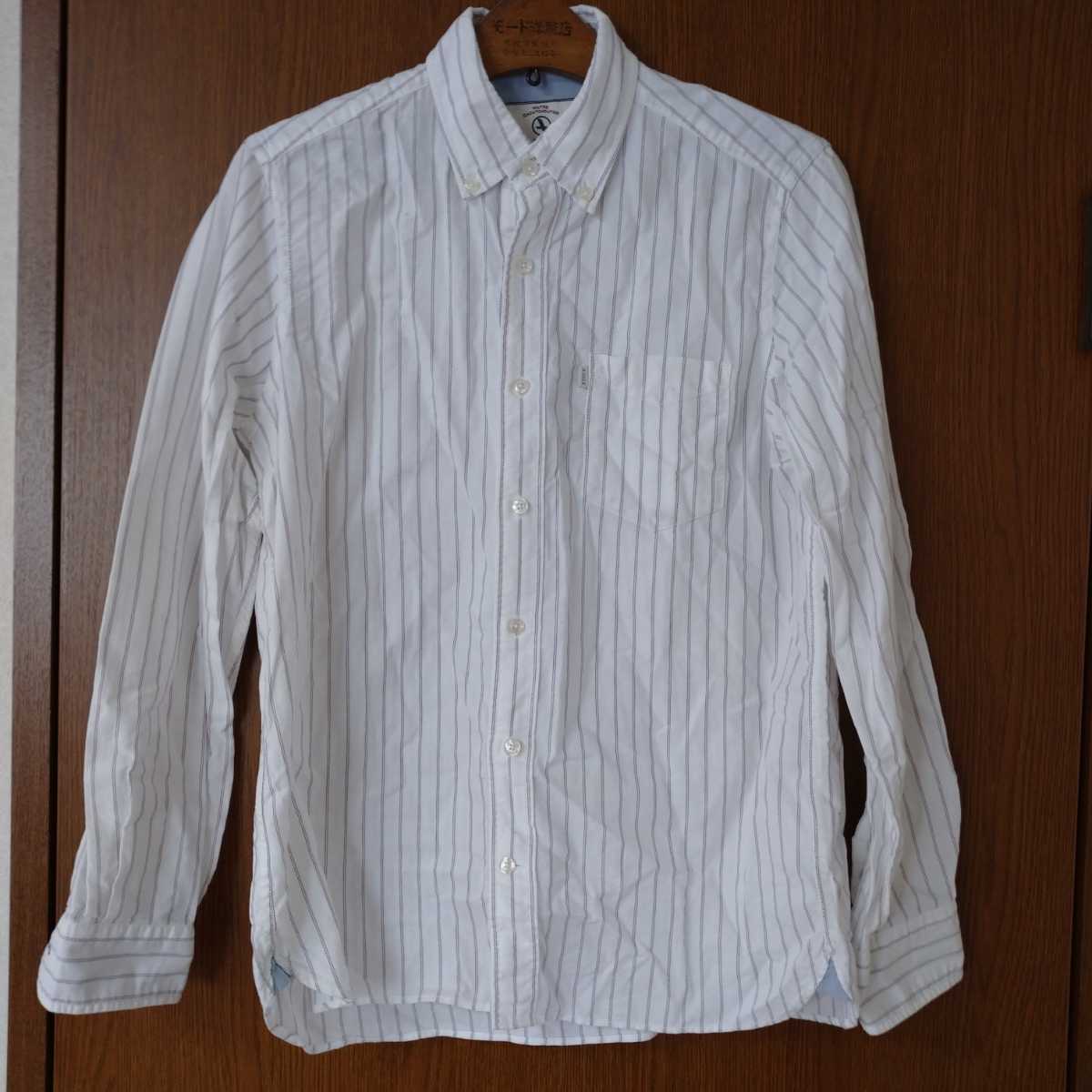 エーグル 綿100 オックスフォード ボタンダウンシャツ 白 M_画像2