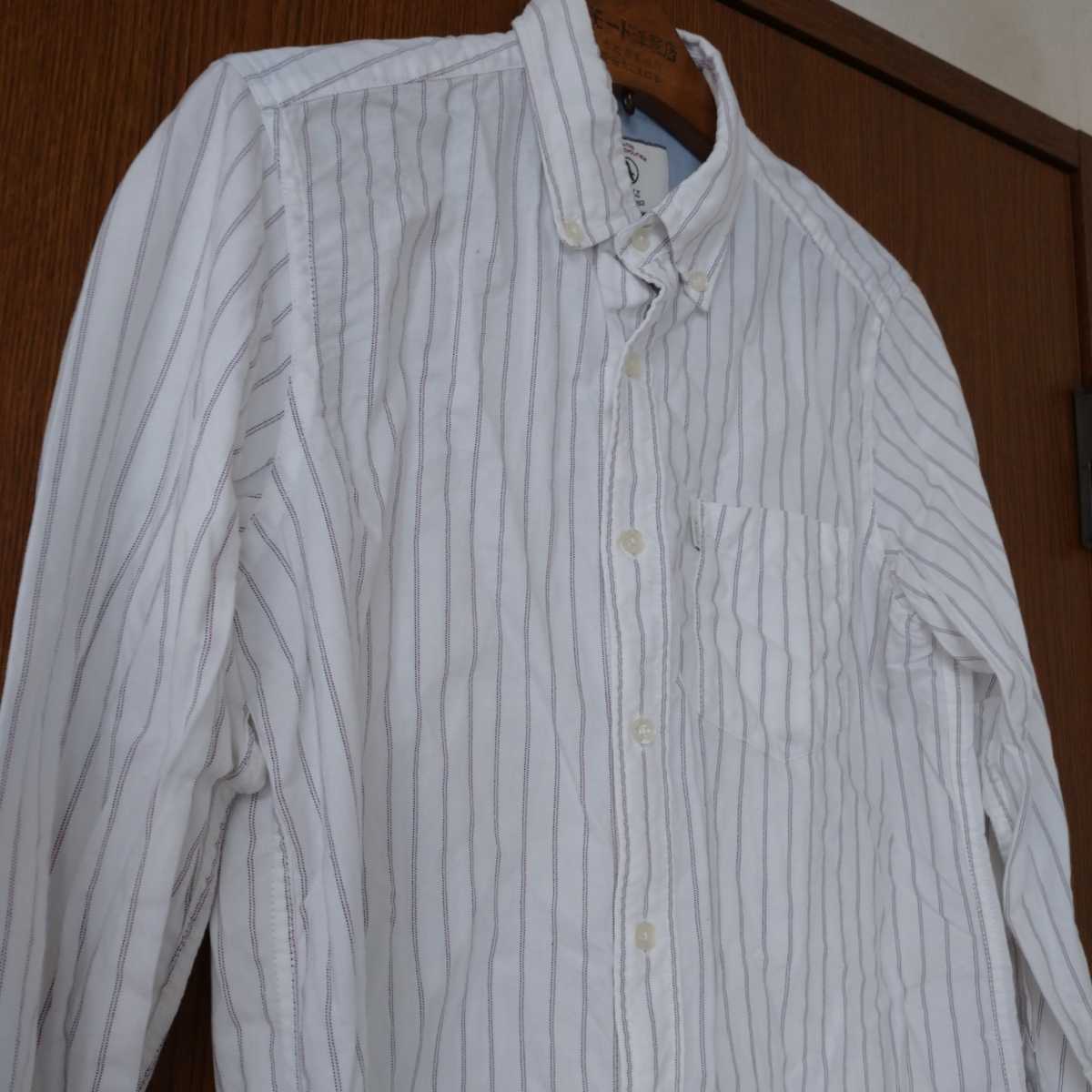 エーグル 綿100 オックスフォード ボタンダウンシャツ 白 M_画像5