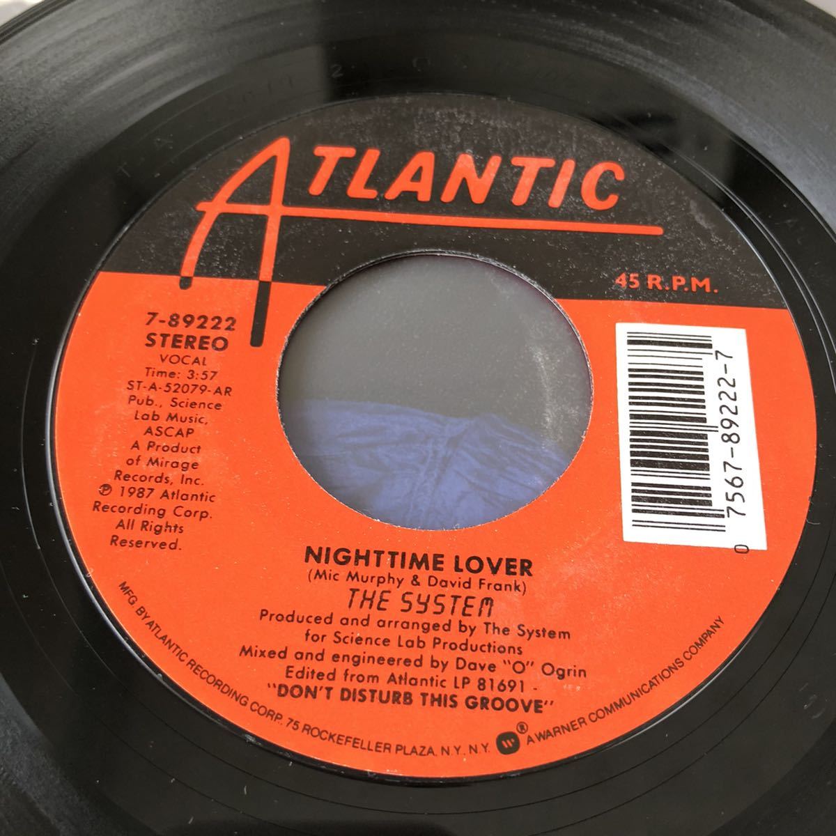 【US盤米盤7inch】THE SYSTER NIGHTTIME LOVER SAVE ME / EP レコード / 7-89222 / 洋楽ソウルR&B /_画像6