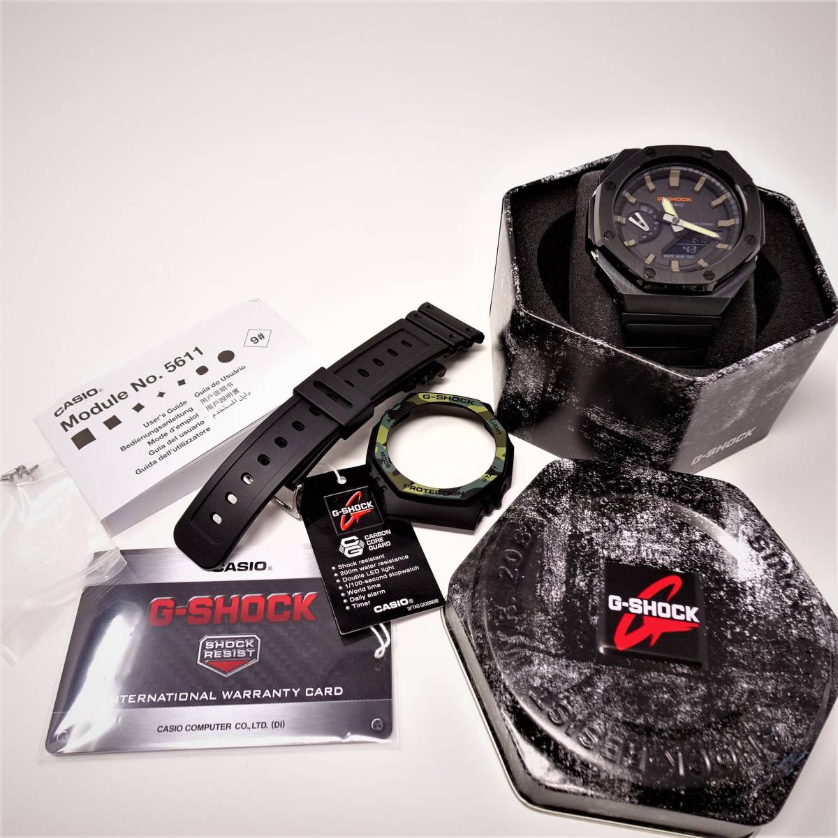 柔らかい 新品1本のみカシオークGショックGA2110.2100(5611)TFブルー