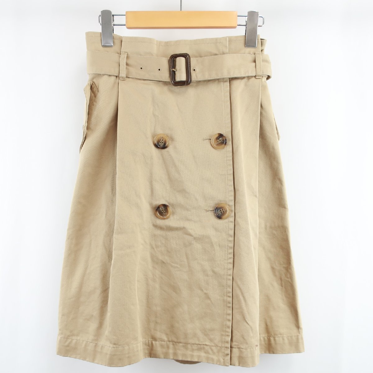 RAY BEAMS Ray Beams belt design Easy tuck gya The - flair skirt 0 beige light brown lady's KA1907-122