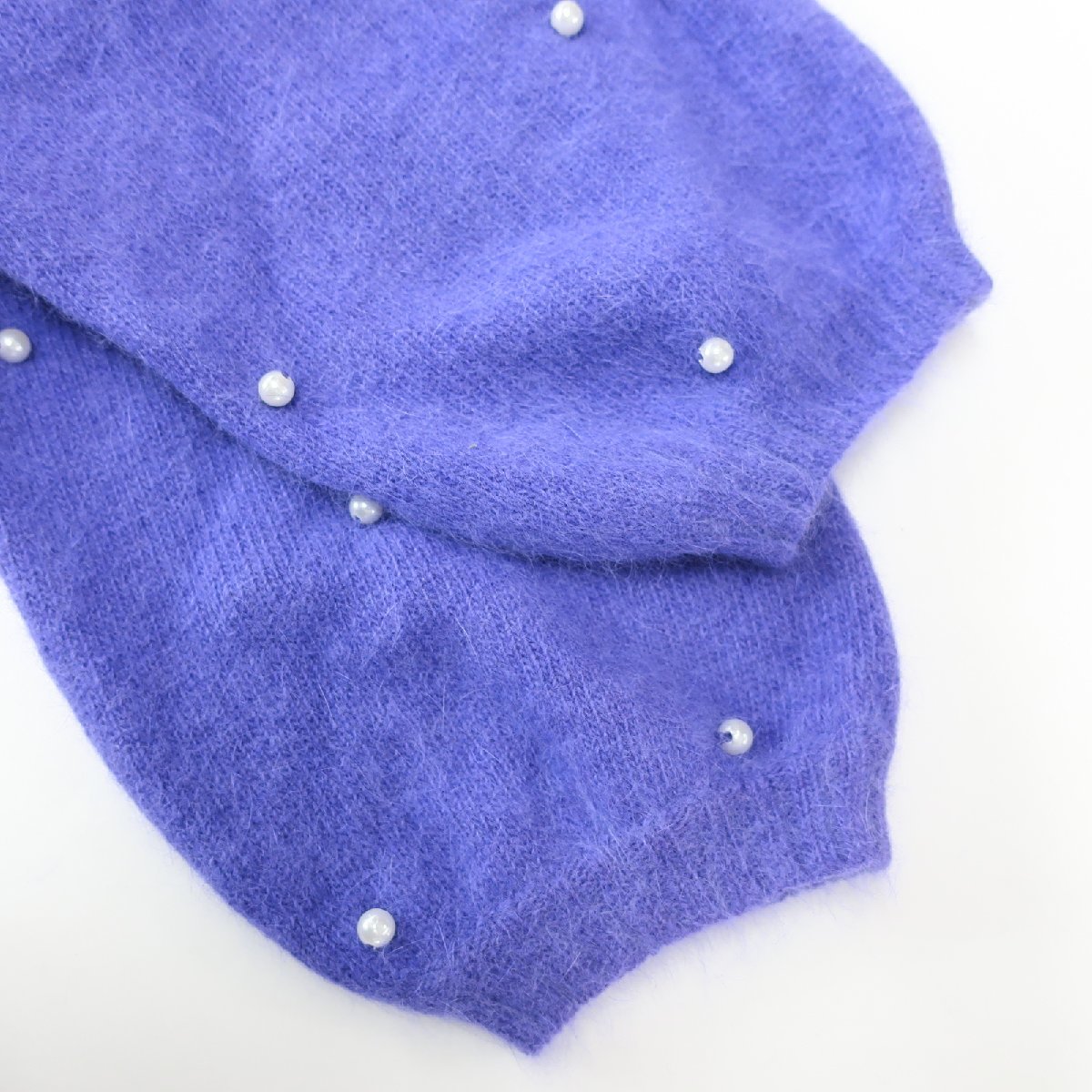  прекрасный товар Rojita Rojita Anne gola лента жемчуг . минут рукав вязаный свитер лиловый фиолетовый женский KA1801-502