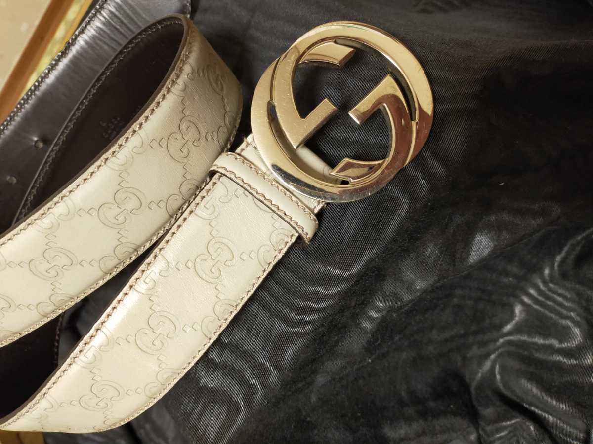 リサイクル GUCCI シマベルト シルバー jOiwB-m49961137580 グッチ