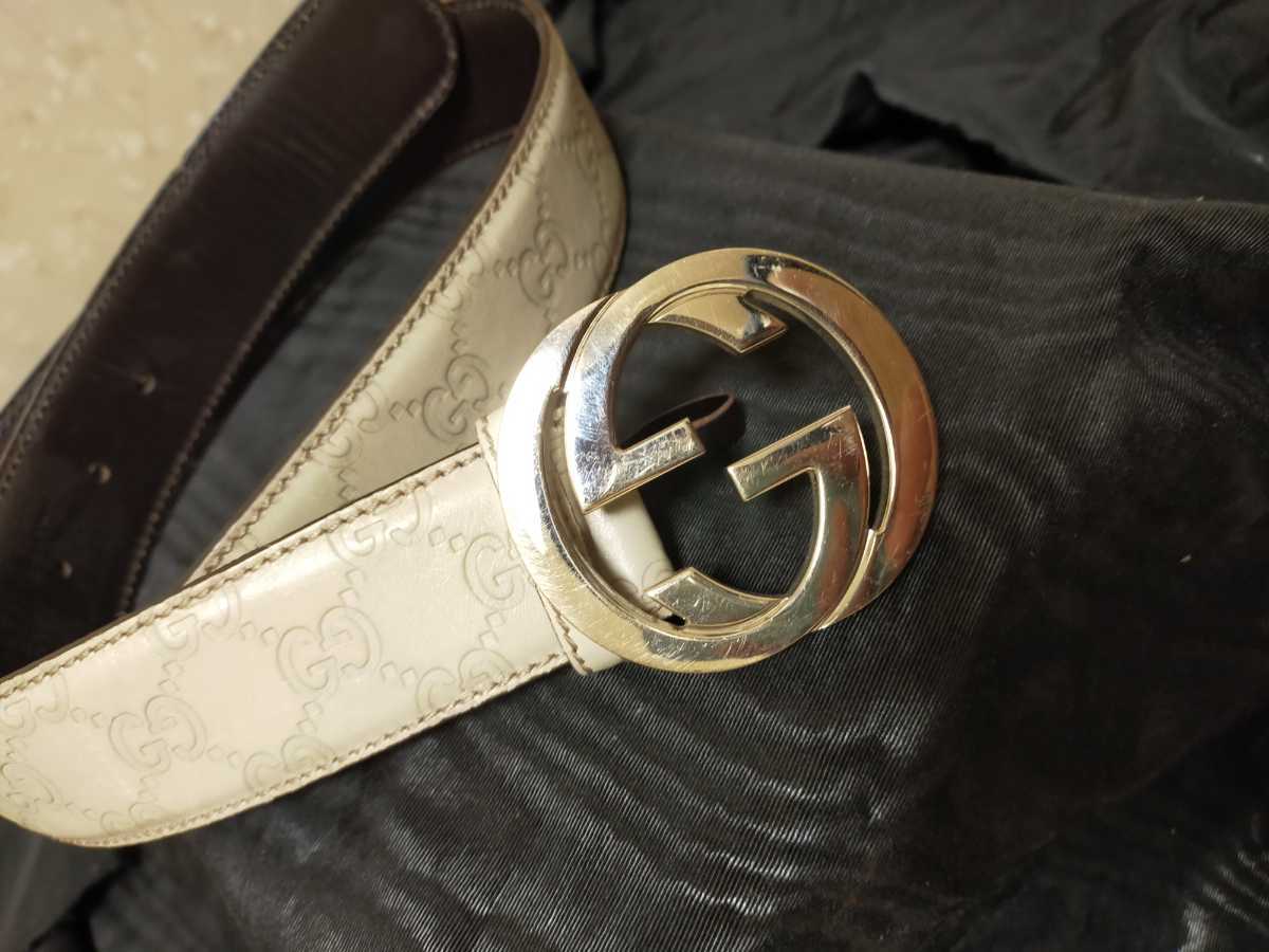 グッチ GUCCI ベルト メンズ レディース シマライン バックル インター