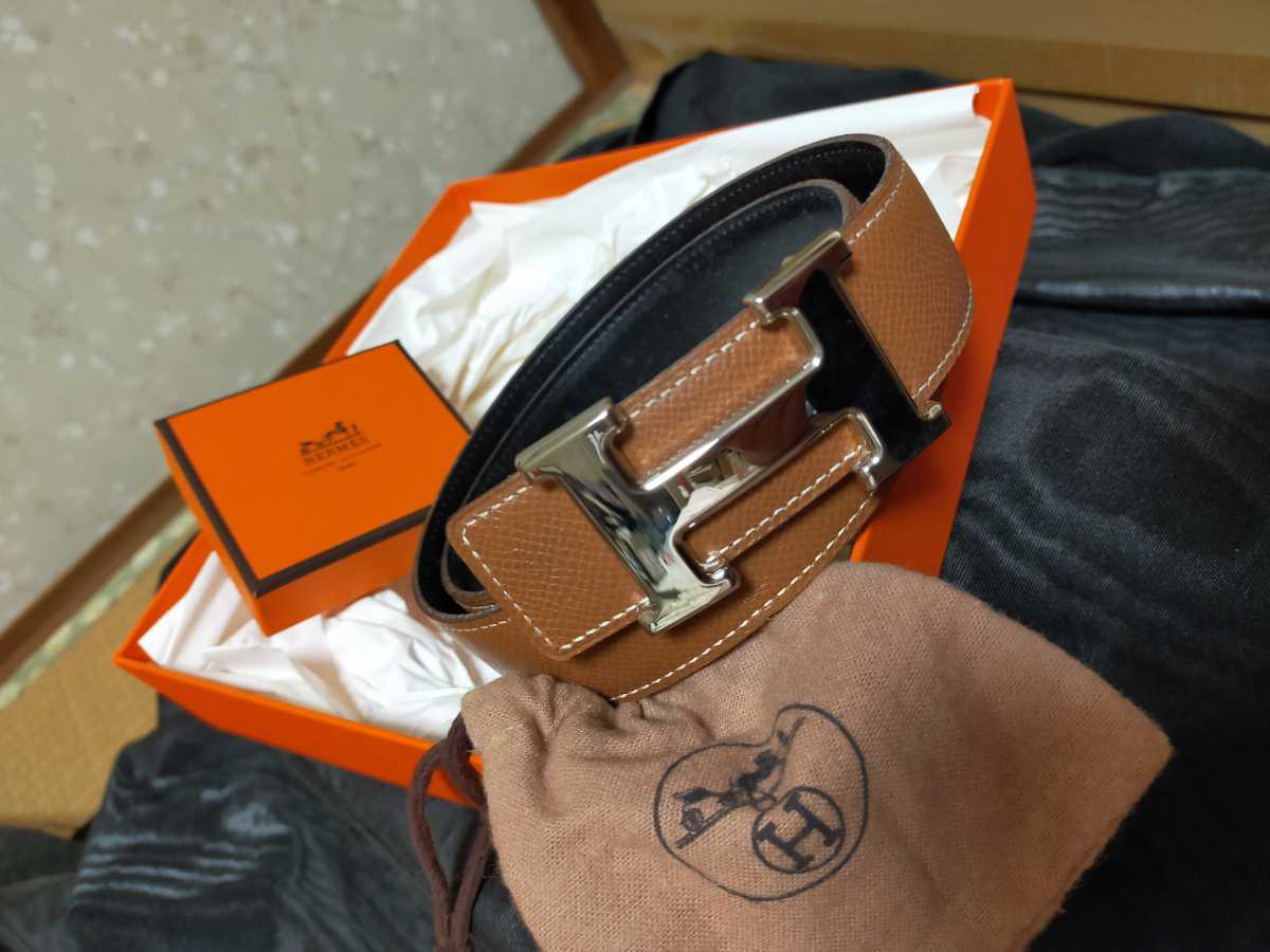 エルメス HERMES メンズ レディース バックル ベルト リバーシブル