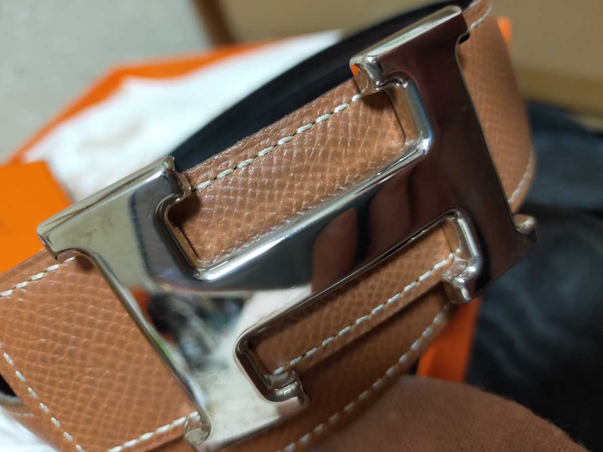 エルメス HERMES メンズ レディース バックル ベルト リバーシブル