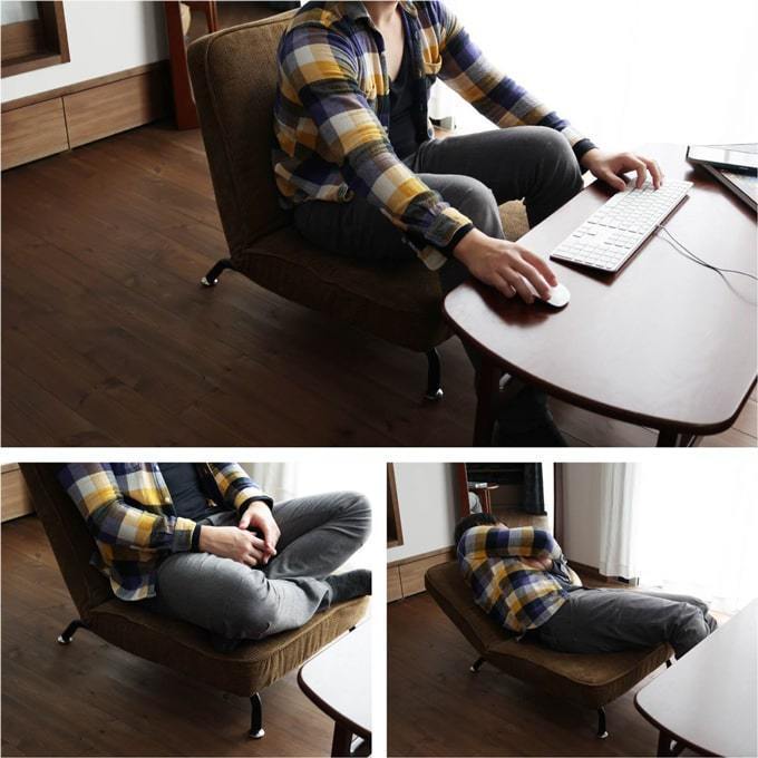  single sofa Brown imitation leather reclining chair ib0098