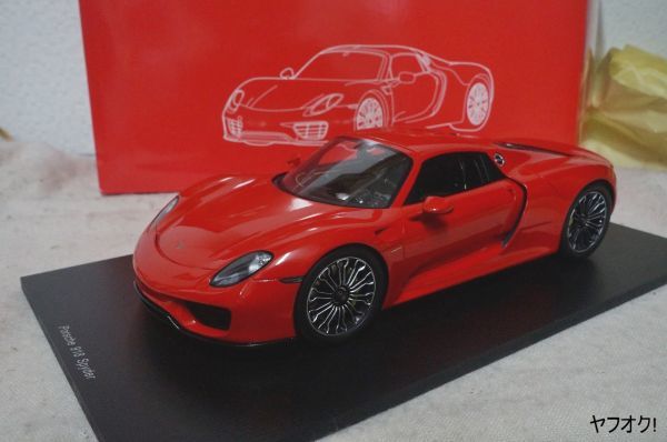 スパーク ポルシェ 918 Spyder 1/18 ミニカー 赤_画像1