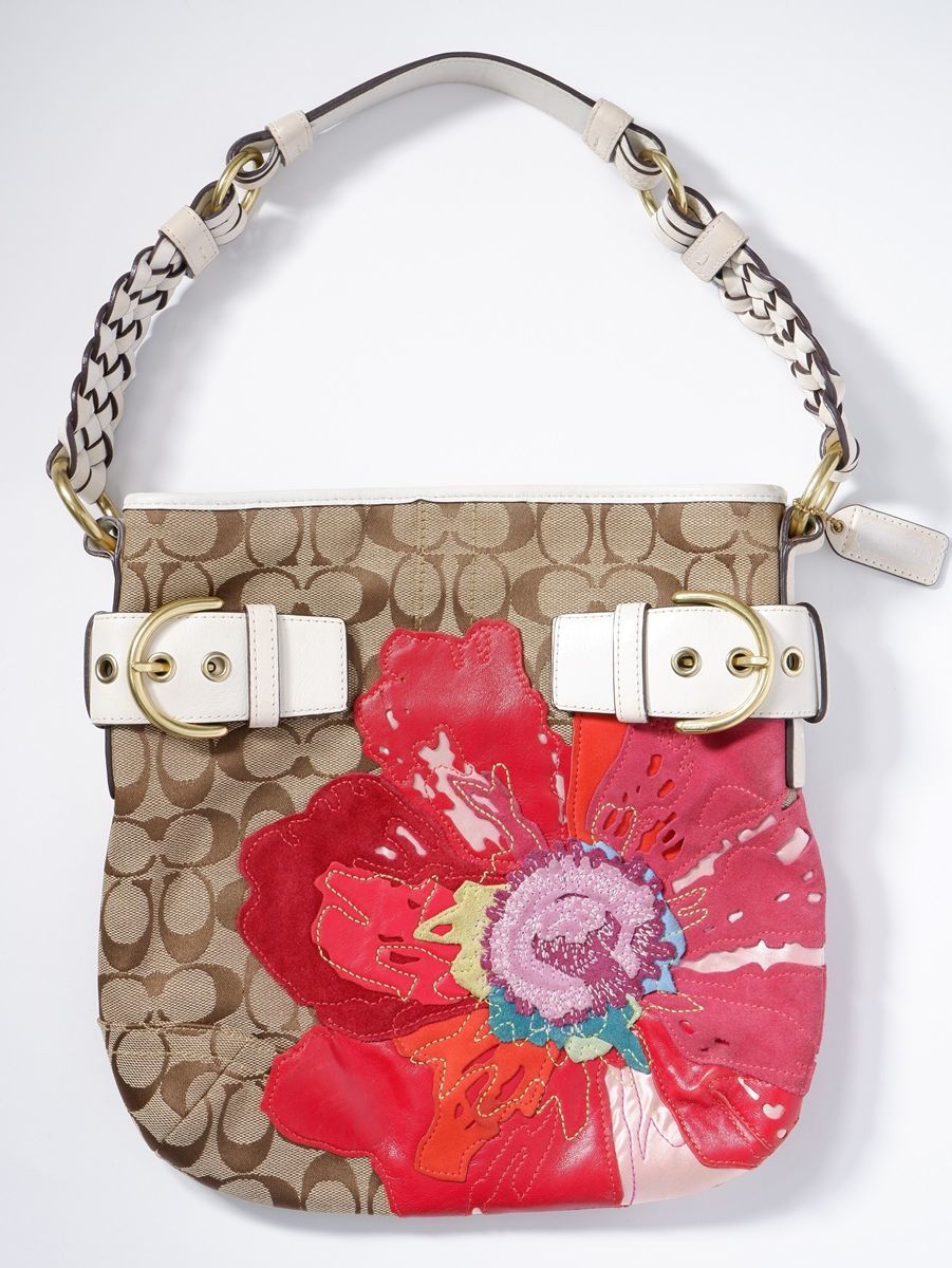 COACHコーチ 6123ポピーフローラルシグネチャーハンドバッグ[LBGA56386