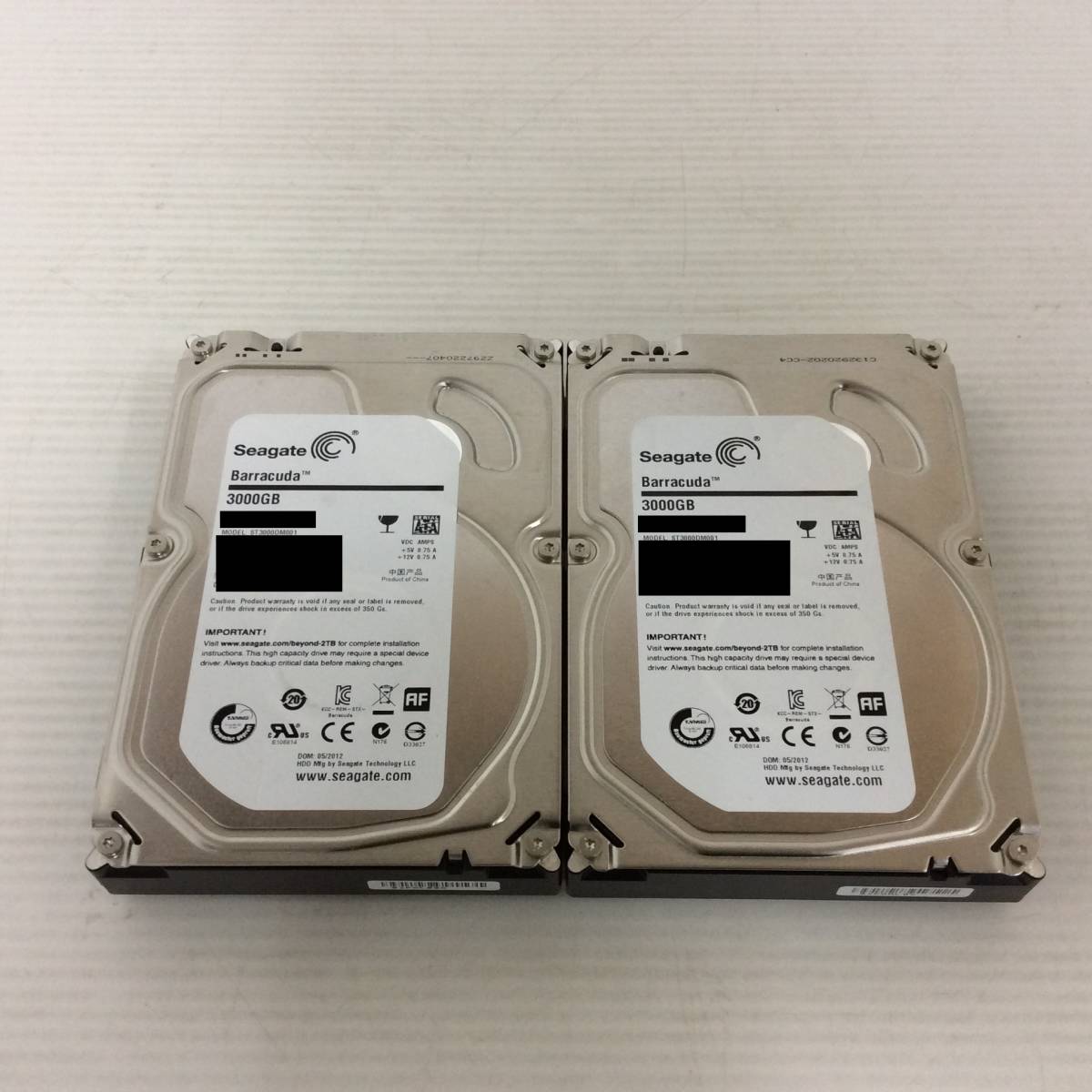 Seagate 3.5インチ HDD ST3000DM001 3TB 2個セット R1126_画像1