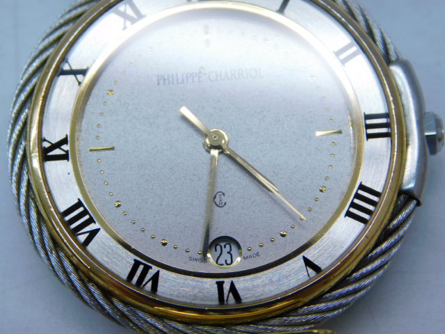 ★田0843 フィリップ・シャリオール PHILIPPE CHARRIOL レディース 腕時計 デイト BASE METAL BEZEL_画像6