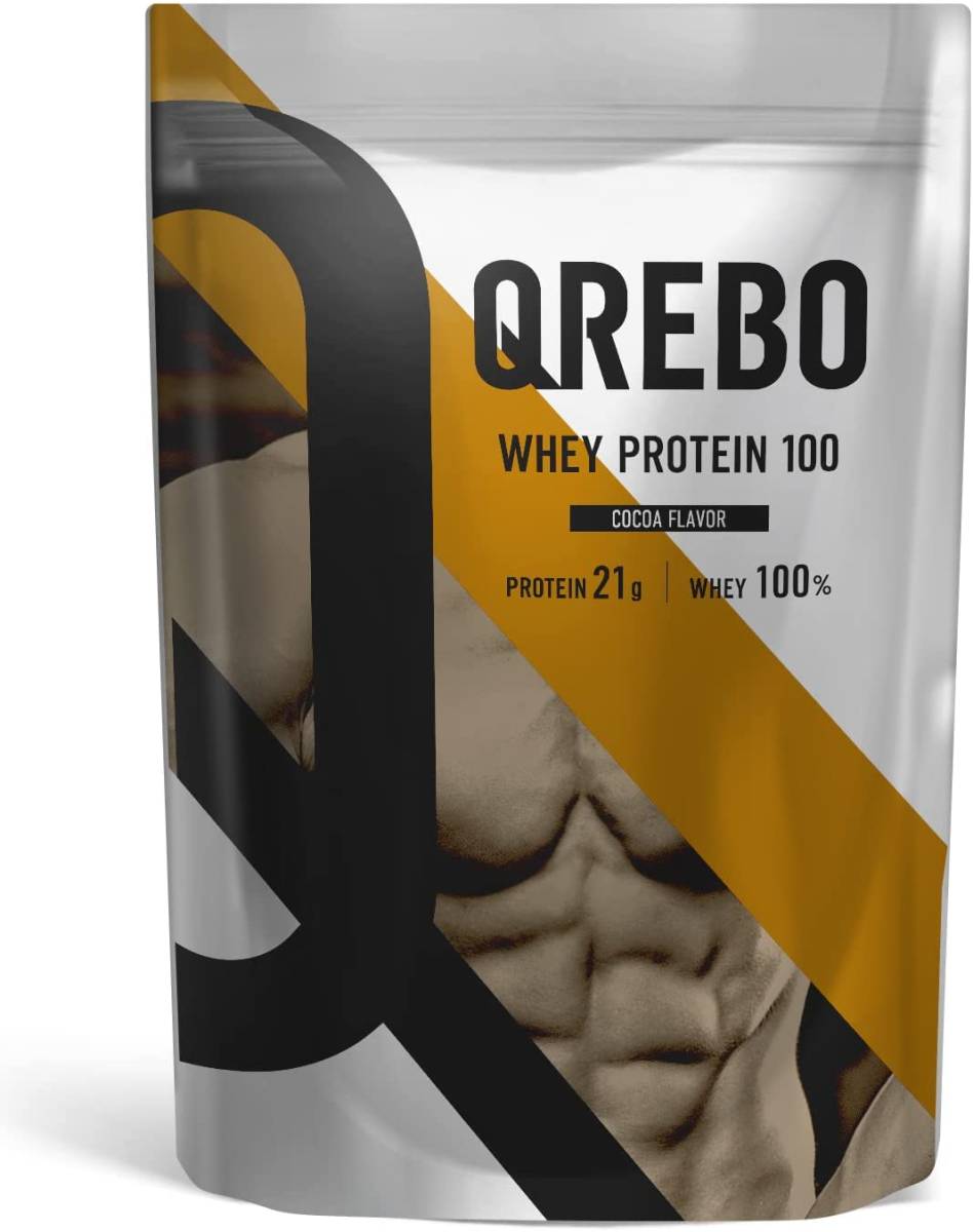 新品 QREBO ホエイプロテイン 1kg × ３袋 計量スプーン入り プロテイン ココア 味 飲みやすい甘さ 送料無料