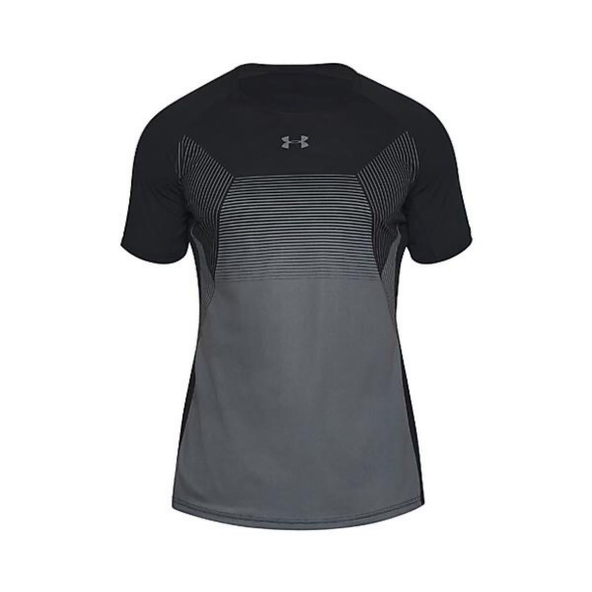 UNDER ARMOUR アンダーアーマー 半袖Tシャツ バニッシュショートスリーブ ブラック＆グレー(黒) メンズL 新品