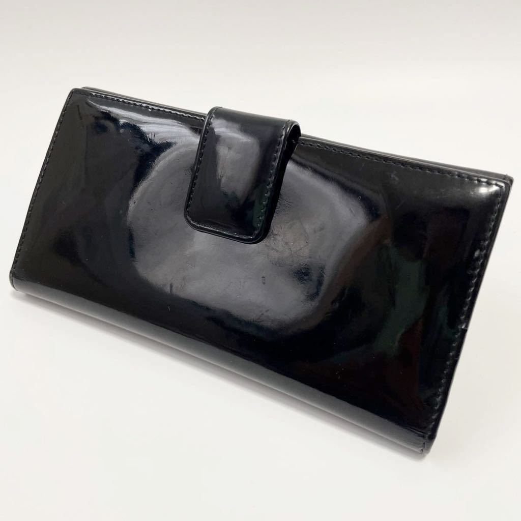 GUCCI グッチ エナメル 長財布 ブラック【鑑定済み 本物保証 GUCCI グッチ エナメル 長財布 ブラック【鑑定済み 本物保証